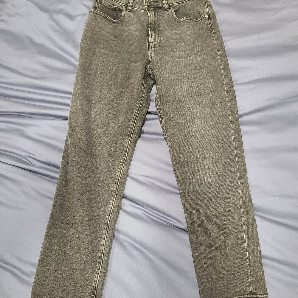 Everlane The Curvy Cheeky High-Rise Straight Leg Jeans Washed Black Size 28 Crop